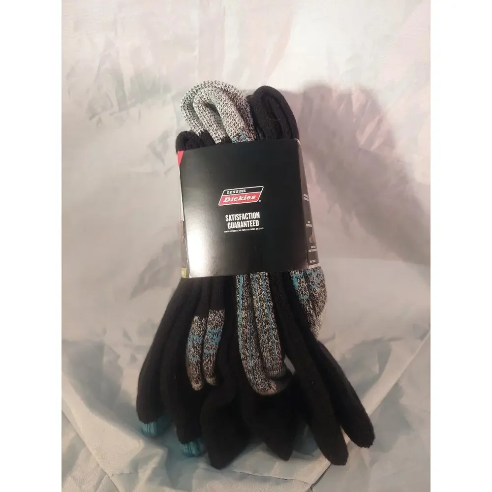 Dickies 3pr Steel Toe Blue/black Wool Blend Heavy Thermal Crew Socks SZ 6-12 NWT